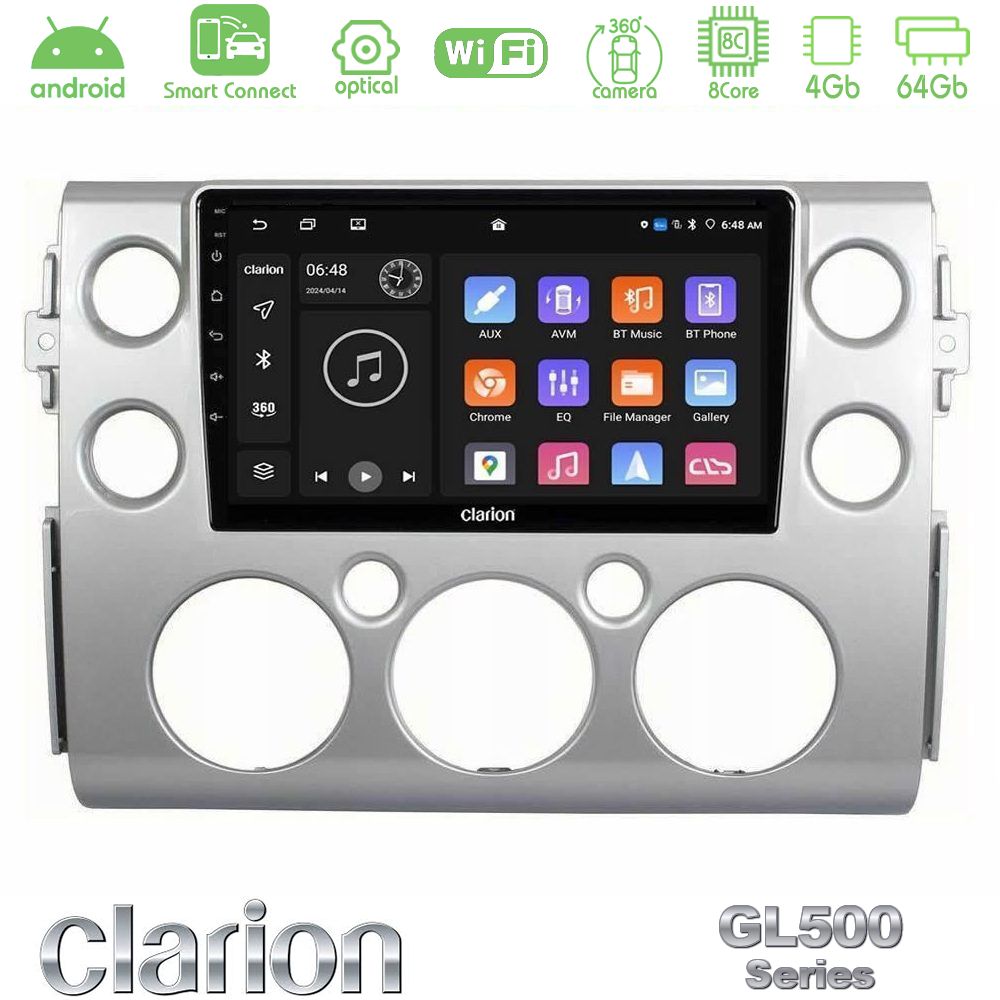 Clarion GL500 Series 8Core Android ClarionOS 4+64GB Toyota FJ 2007-2014 Navigation Multimedia Tablet 9"