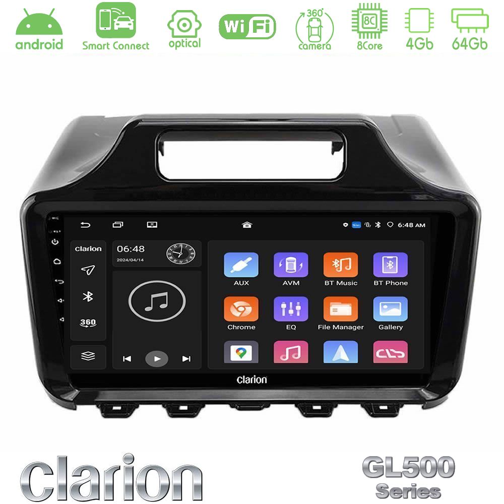 Clarion GL500 Series 8Core Android ClarionOS 4+64GB Toyota iQ 2008 – 2015 Navigation Multimedia Tablet 9"