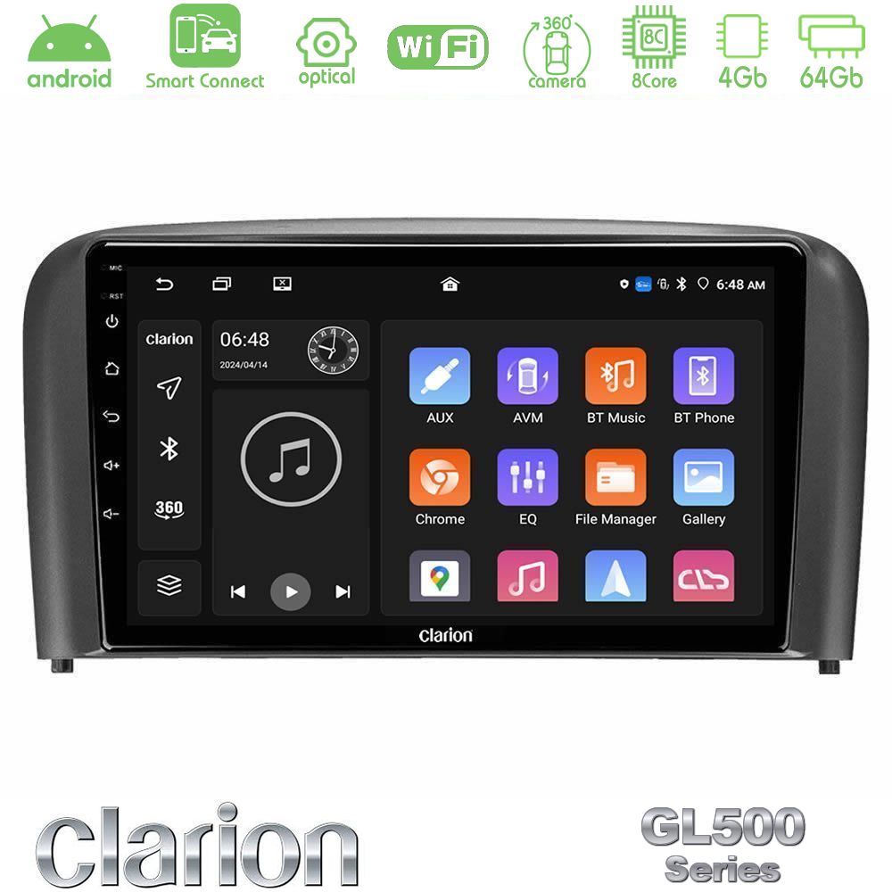 Clarion GL500 Series 8Core Android ClarionOS 4+64GB Volvo S80 1998-2006 Navigation Multimedia Tablet 9"