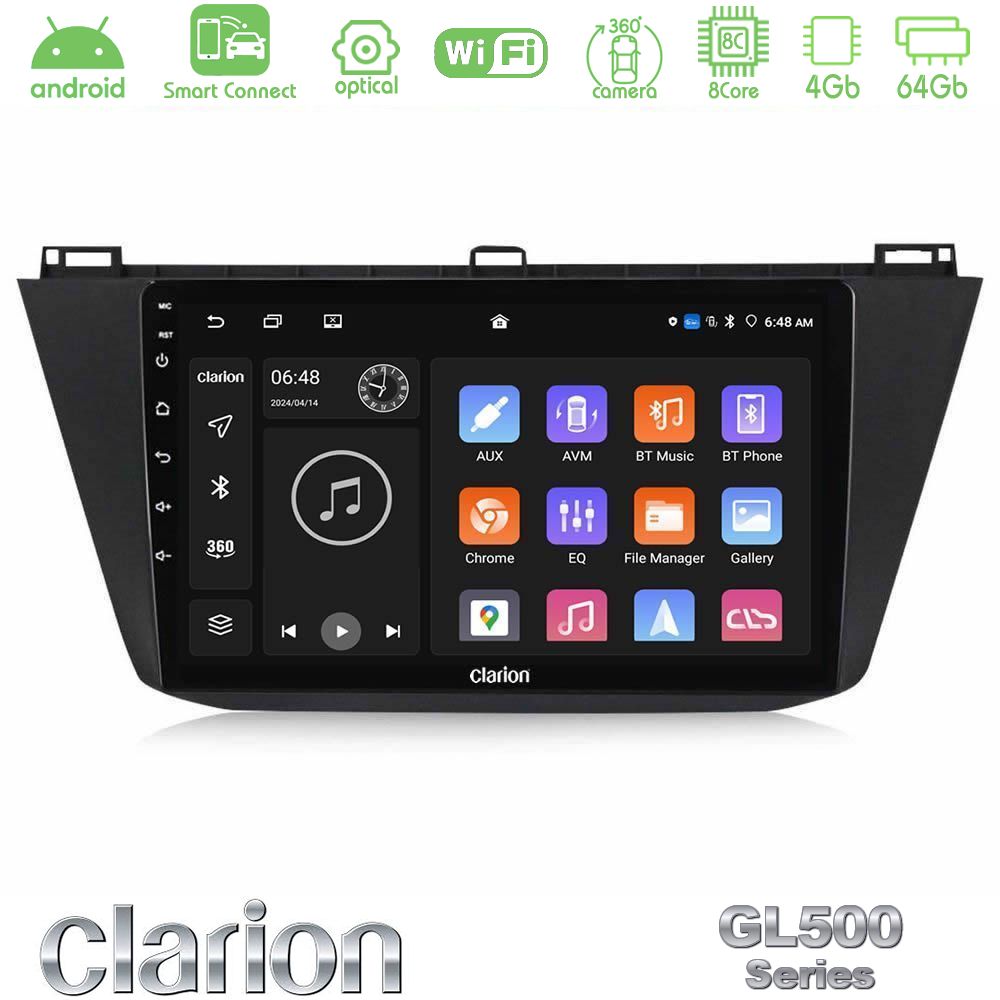 Clarion GL500 Series 8Core Android ClarionOS 4+64GB Vw Tiguan 2016-2022 Navigation Multimedia Tablet 10"