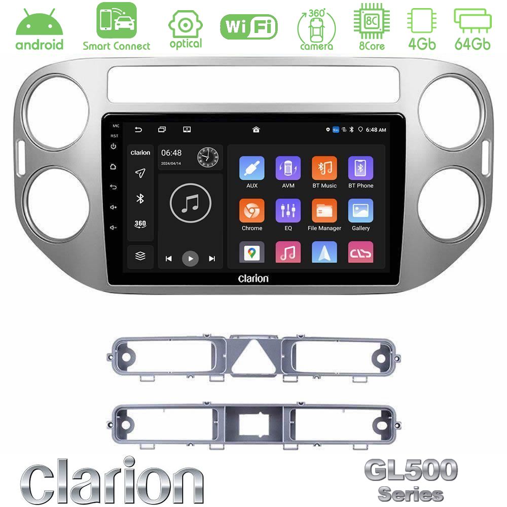 Clarion GL500 Series 8Core Android ClarionOS 4+64GB VW Tiguan Navigation Multimedia Tablet 9"