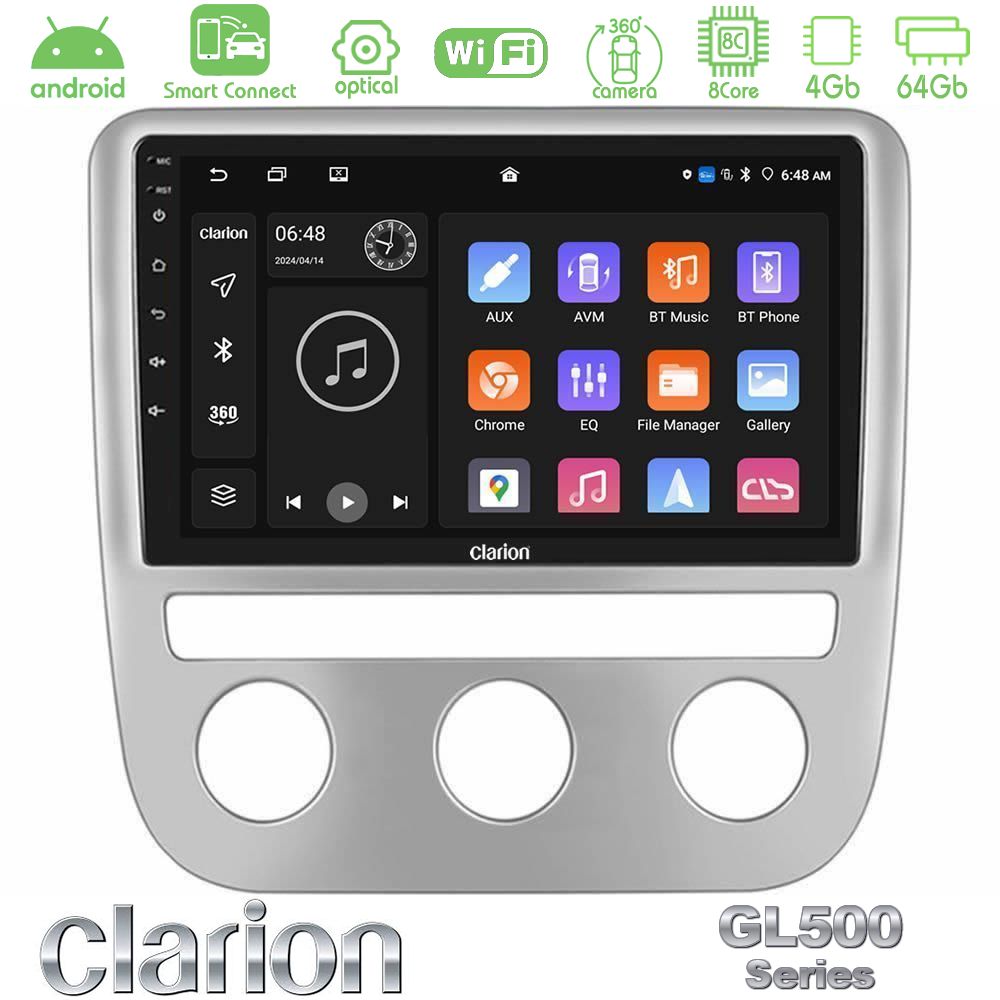 Clarion GL500 Series 8Core Android ClarionOS 4+64GB VW Scirocco 2008-2014 Navigation Multimedia Tablet 9"