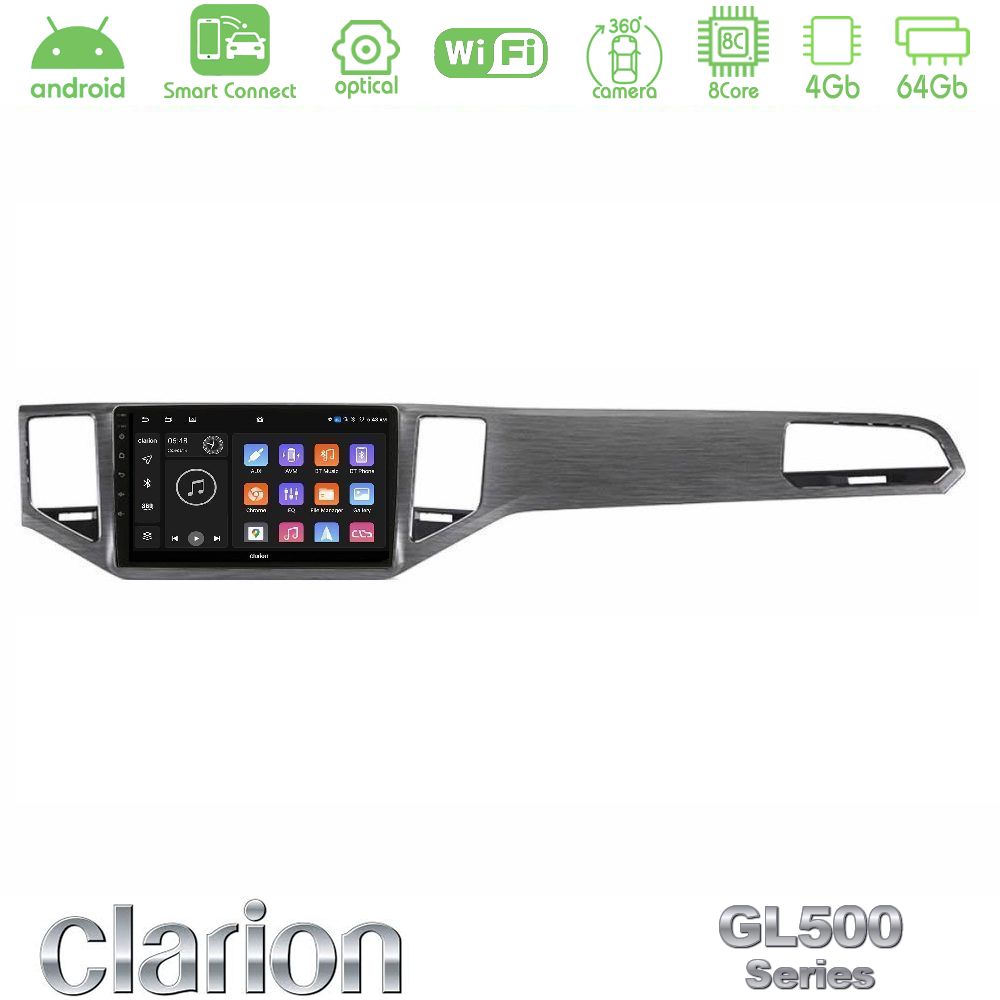 Clarion GL500 Series 8Core Android ClarionOS 4+64GB VW Sportsvan 2014-2020 Navigation Multimedia Tablet 9" (Silver/Grey Color)