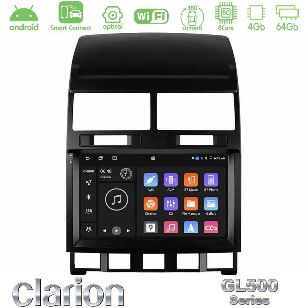 Clarion GL500 Series 8Core Android ClarionOS 4+64GB VW Touareg 2002 – 2010 Navigation Multimedia Tablet 9"