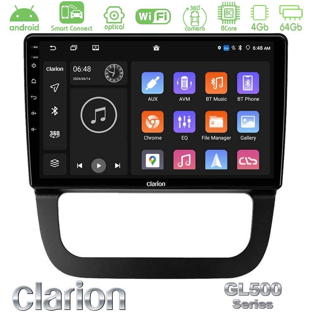 Clarion GL500 Series 8Core Android ClarionOS 4+64GB VW Jetta Navigation Multimedia Tablet 10"
