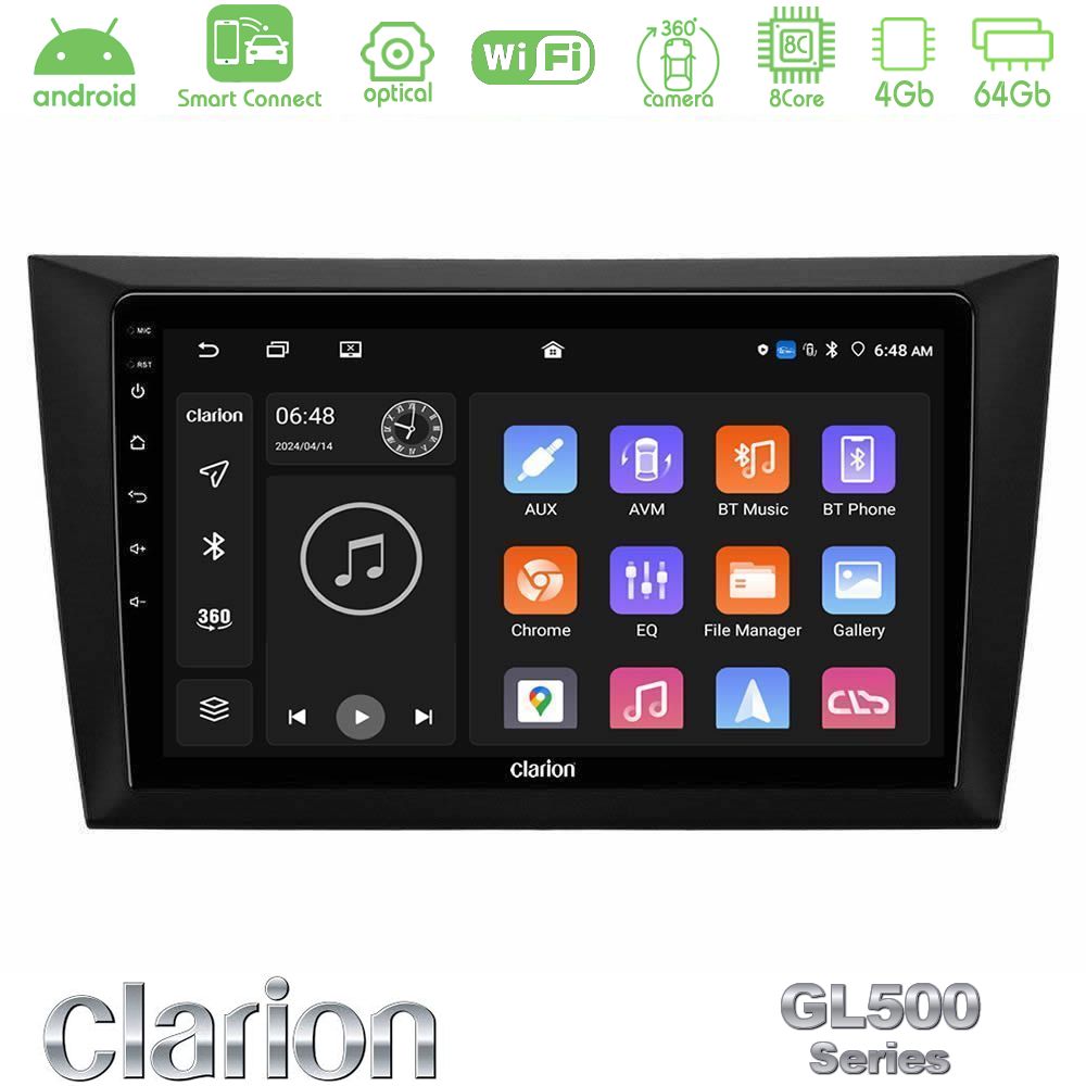 Clarion GL500 Series 8Core Android ClarionOS 4+64GB Vw Golf 6 Navigation Multimedia Tablet 9"