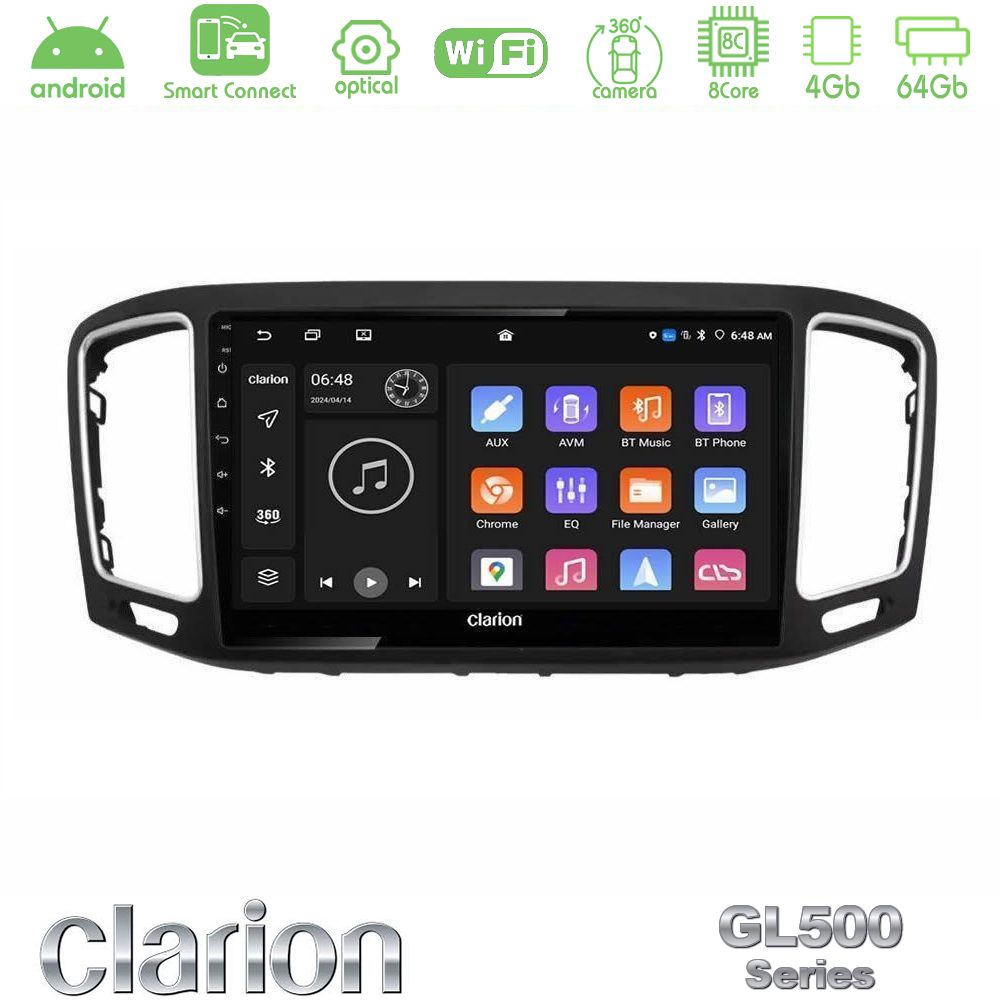 Clarion GL500 Series 8Core Android ClarionOS 4+64GB VW Sharan 2015-2023 Navigation Multimedia Tablet 9"