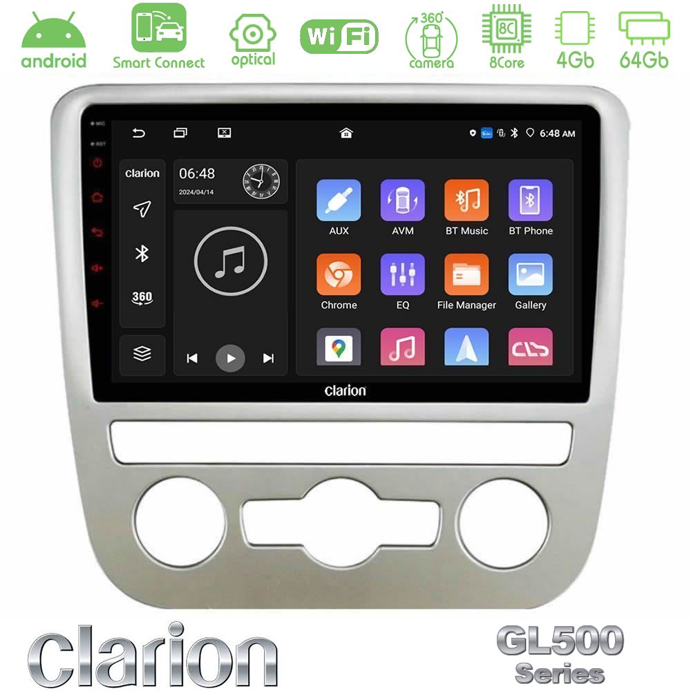 Clarion GL500 Series 8Core Android ClarionOS 4+64GB VW Scirocco 2008 – 2014 Navigation Multimedia Tablet 9"