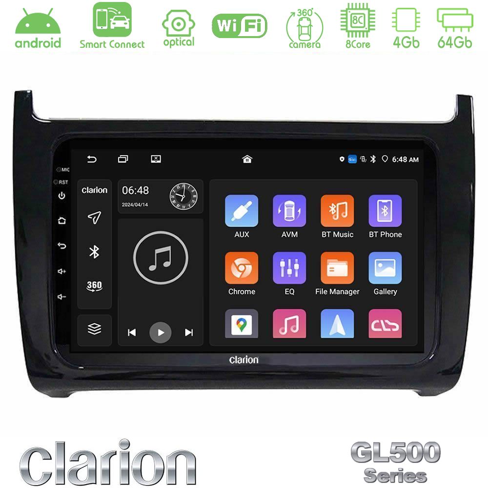 Clarion GL500 Series 8Core Android ClarionOS 4+64GB Vw Polo Navigation Multimedia Tablet 9"