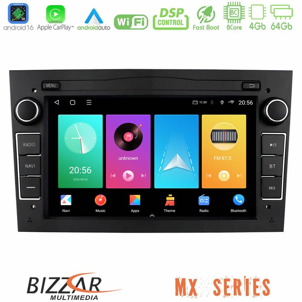Bizzar MX Series Opel Astra/Corsa/Antara/Zafira 8core Android16 4+64GB Navigation Multimedia Deckless 7" με Carplay/AndroidAuto (OEM Style | Piano Black Color)