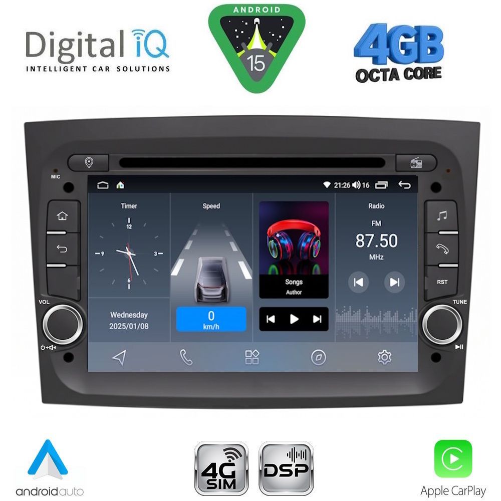 DIGITAL IQ BLG 438_CPA (7" DECK) MULTIMEDIA SYSTEM for FIAT DOBLO mod. 2015-2022 DIGITAL IQ BLG 438_CPA (7" DECK) MULTIMEDIA SYSTEM for FIAT DOBLO mod. 2015-2022