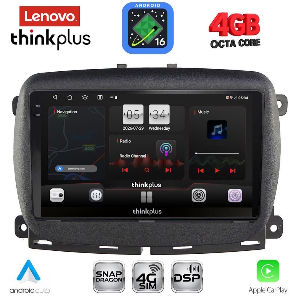 LENOVO LTG 7131_CPA (9inc) MULTIMEDIA TABLET for FIAT 500 mod. 2016-2025