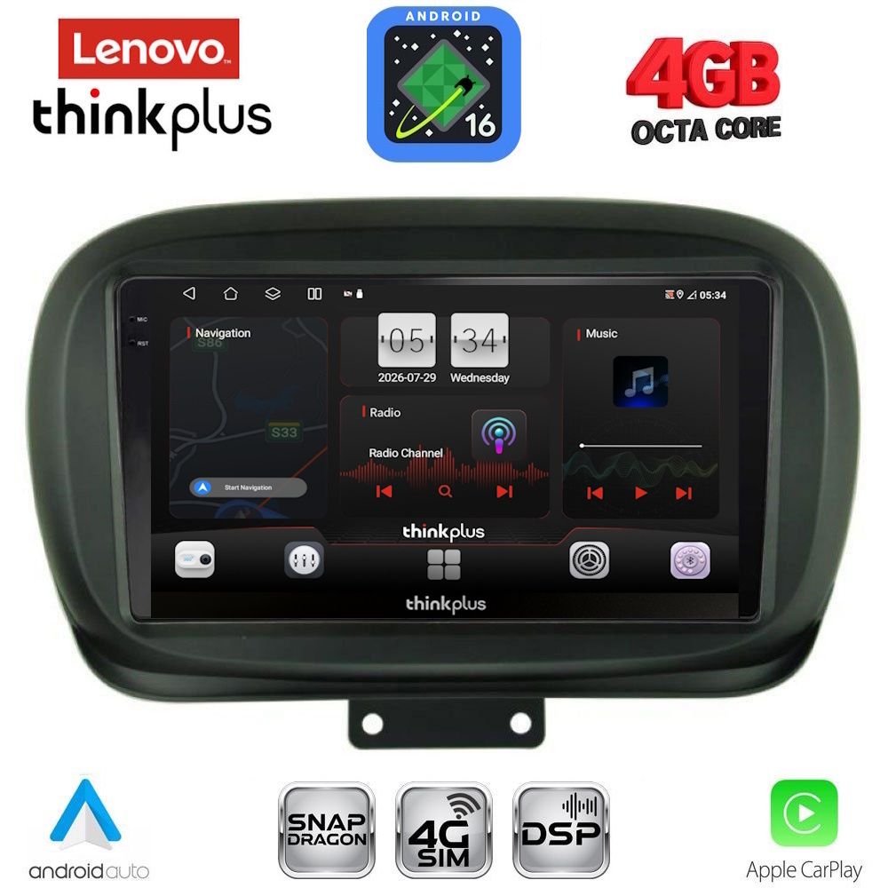 LENOVO LTG 7134_CPA (9inc) MULTIMEDIA TABLET for FIAT 500Χ mod. 2014-2024