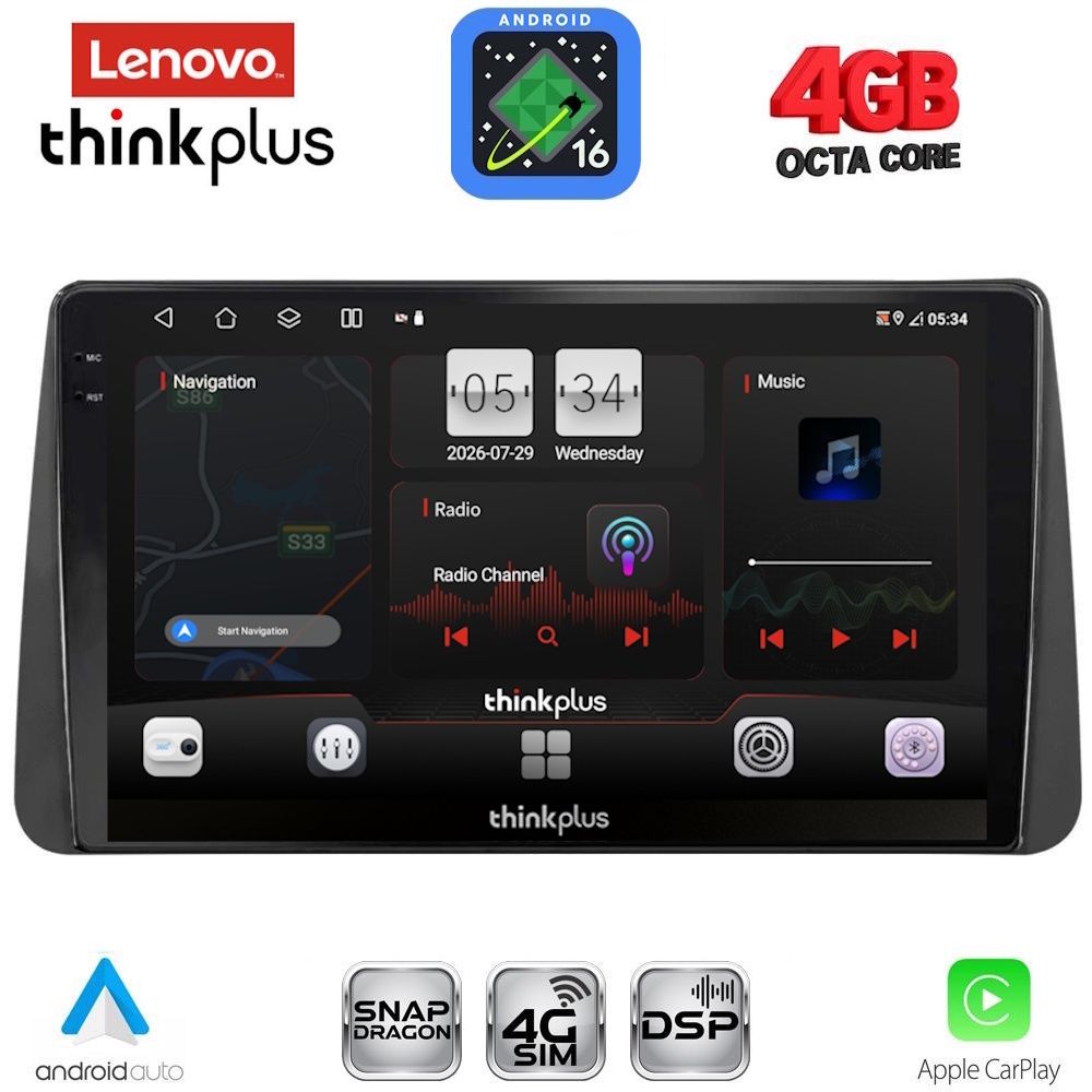 LENOVO LTG 7149_CPA DASH (9inc) MULTIMEDIA TABLET for FIAT TIPO mod. 2018-2023