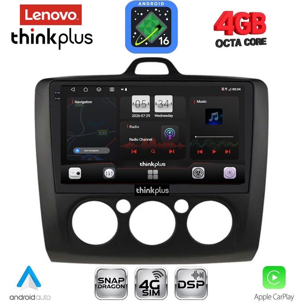 LENOVO LTG 7156BL_CPA A/C (9inc) MULTIMEDIA TABLET for FORD FOCUS mod. 2005-2012 (BLACK)