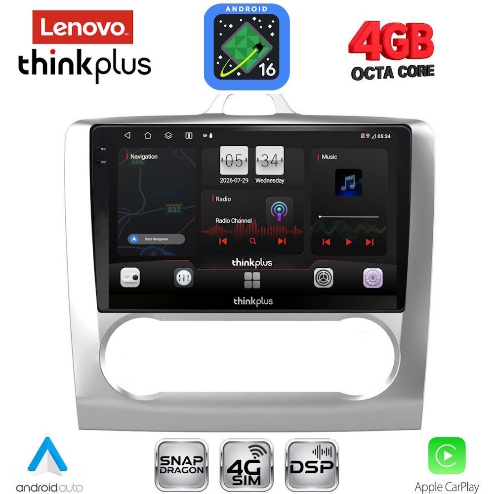 LENOVO LTG 7156SL_CPA CLIMA (9inc) MULTIMEDIA TABLET for FORD FOCUS mod. 2005-2012 (SILVER)