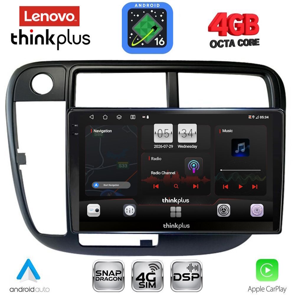 LENOVO LTG 7186_CPA CLIMA (9inc) MULTIMEDIA TABLET for HONDA CIVIC mod. 1995-2001