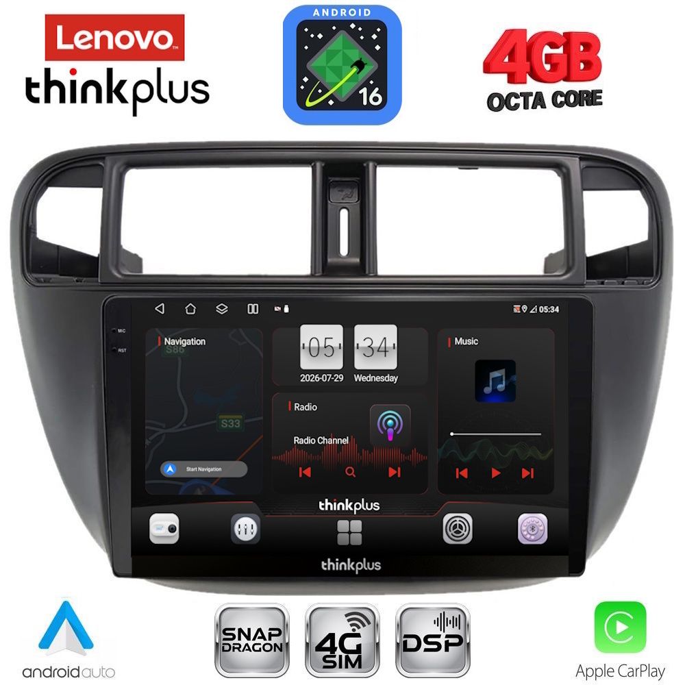 LENOVO LTG 7186_CPA A/C (9inc) MULTIMEDIA TABLET for HONDA CIVIC mod. 1995-2001