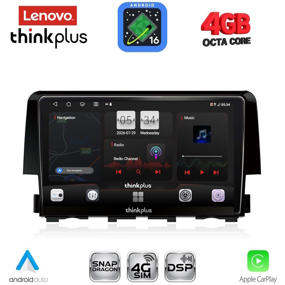 LENOVO LTG 7191_CPA (9inc) MULTIMEDIA TABLET for HONDA CIVIC mod. 2016-2021