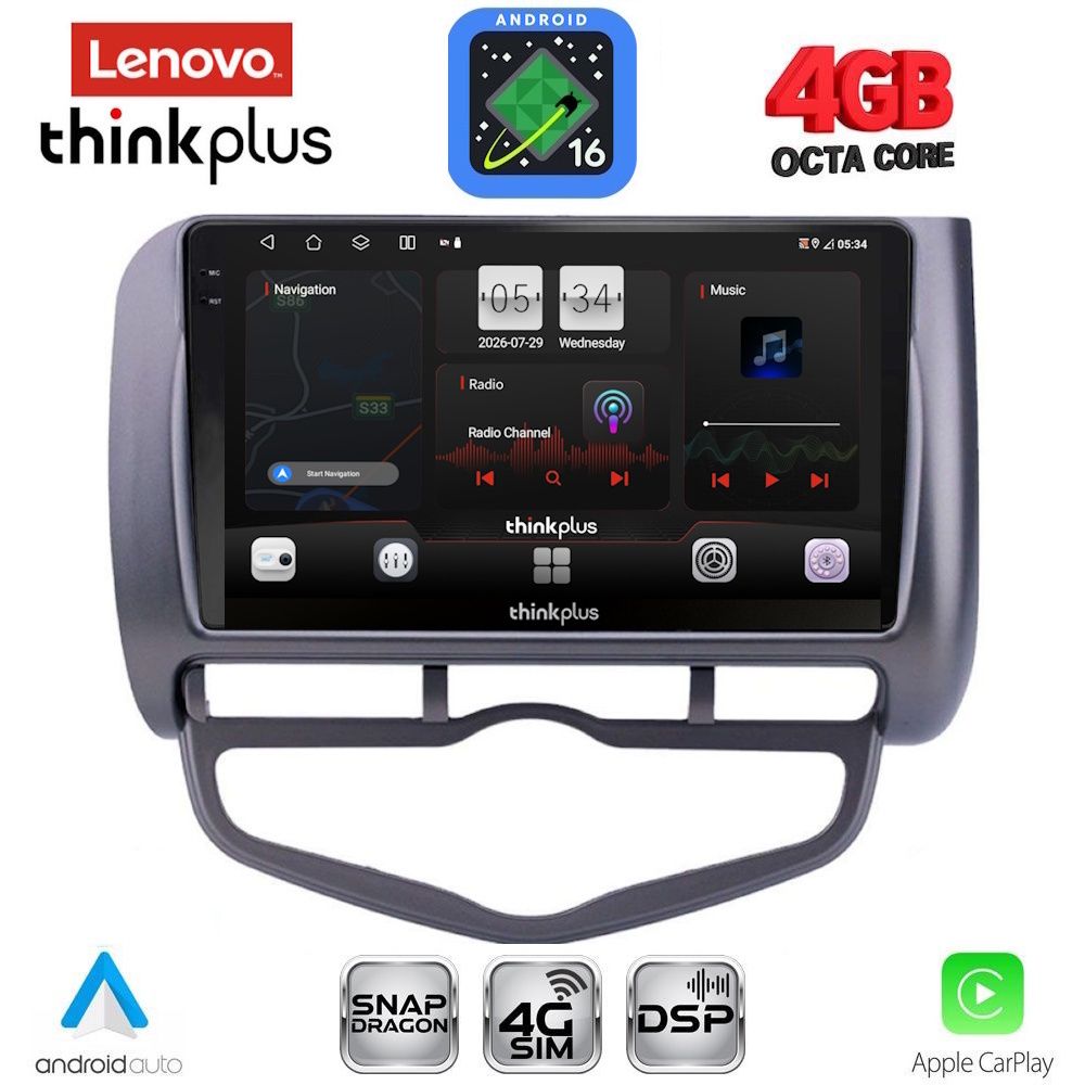 LENOVO LTG 7210_CPA CLIMA (9inc) MULTIMEDIA TABLET for HONDA JAZZ mod. 2002-2008