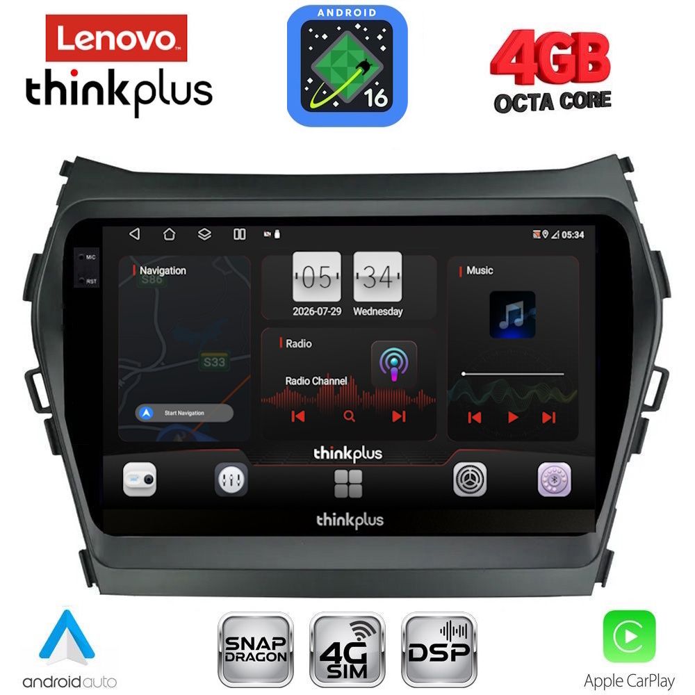 LENOVO LTG 7238_CPA (9inc) MULTIMEDIA TABLET for HYUNDAI IX45 - SANTA FE mod. 2013-2017