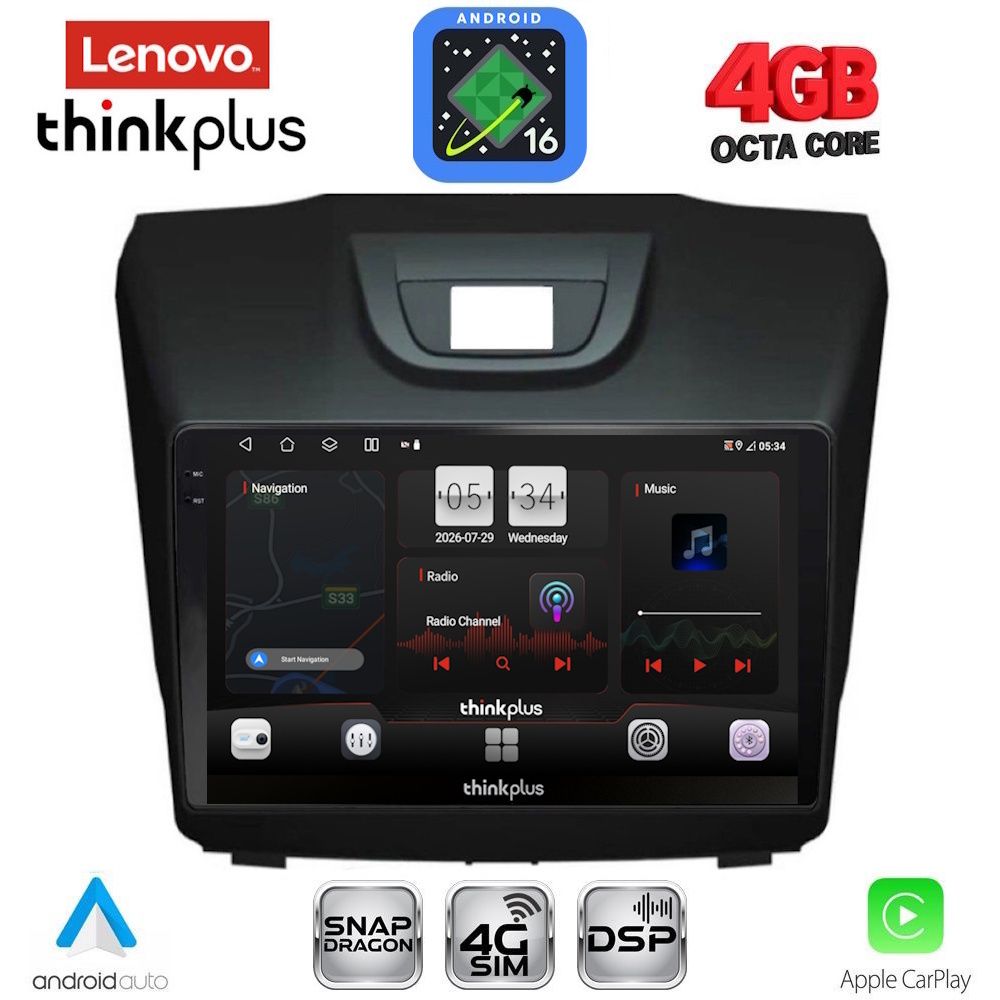 LENOVO LTG 7255_CPA (9inc) MULTIMEDIA TABLET for ISUZU DMAX mod. 2012-2020