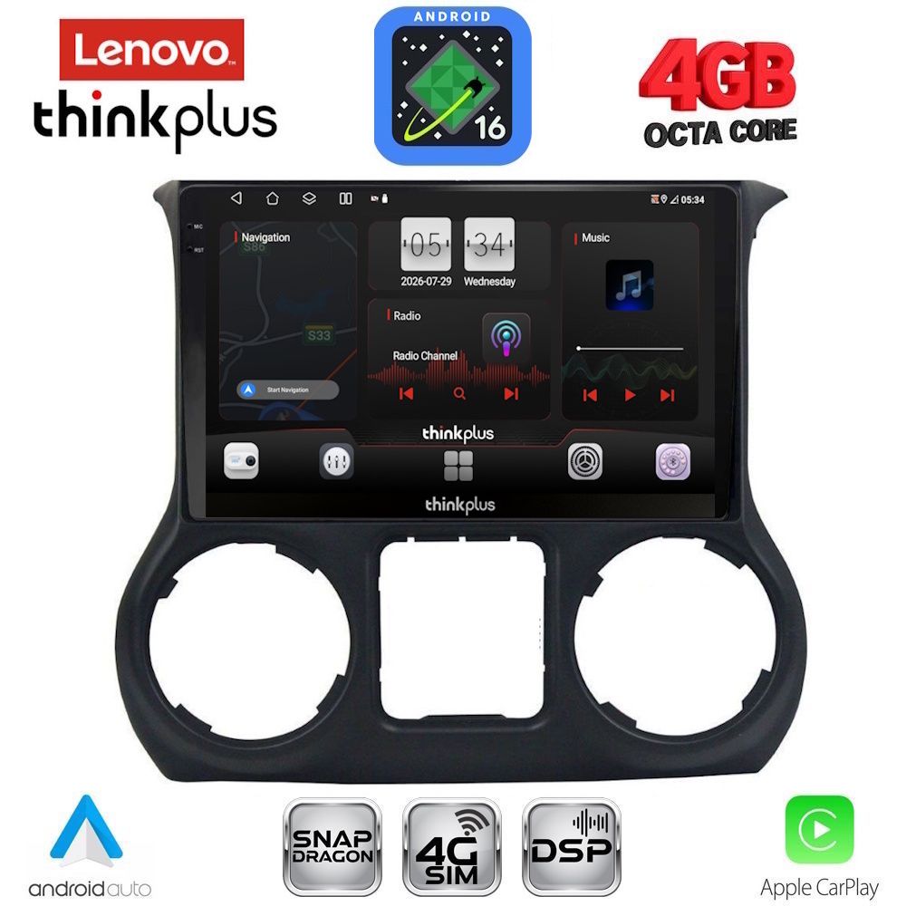 LENOVO LTG 7295_CPA (10inc) MULTIMEDIA TABLET for JEEP WRANGLER mod. 2011-2014