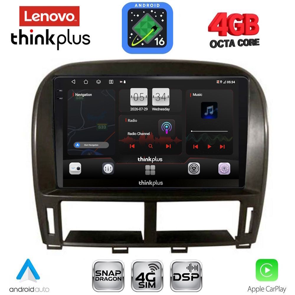 LENOVO LTG 7343_CPA (9inc) MULTIMEDIA TABLET for LEXUS LS 430 – XF 430 mod. 2000-2006