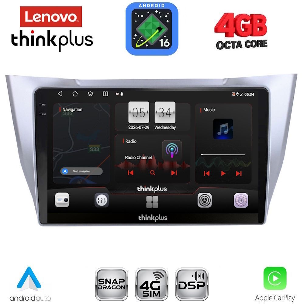 LENOVO LTG 7345SL_CPA (10inc) MULTIMEDIA TABLET for LEXUS RX 300 – 400 mod. 2003-2008