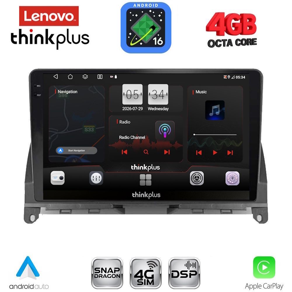 LENOVO LTG 7405_CPA (9inc) MULTIMEDIA TABLET for MERCEDES C (W204) mod. 2007-2011