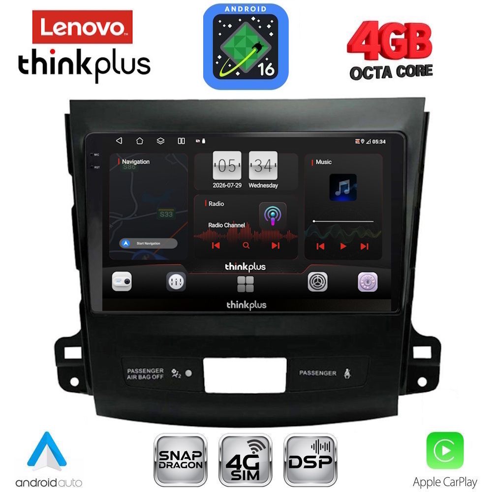 LENOVO LTG 7442_CPA (9inc) MULTIMEDIA TABLET for CITROEN C-CROSSER | MITSUBISHI OUTLANDER | PEUGEOT 4007  mod. 2006-2012