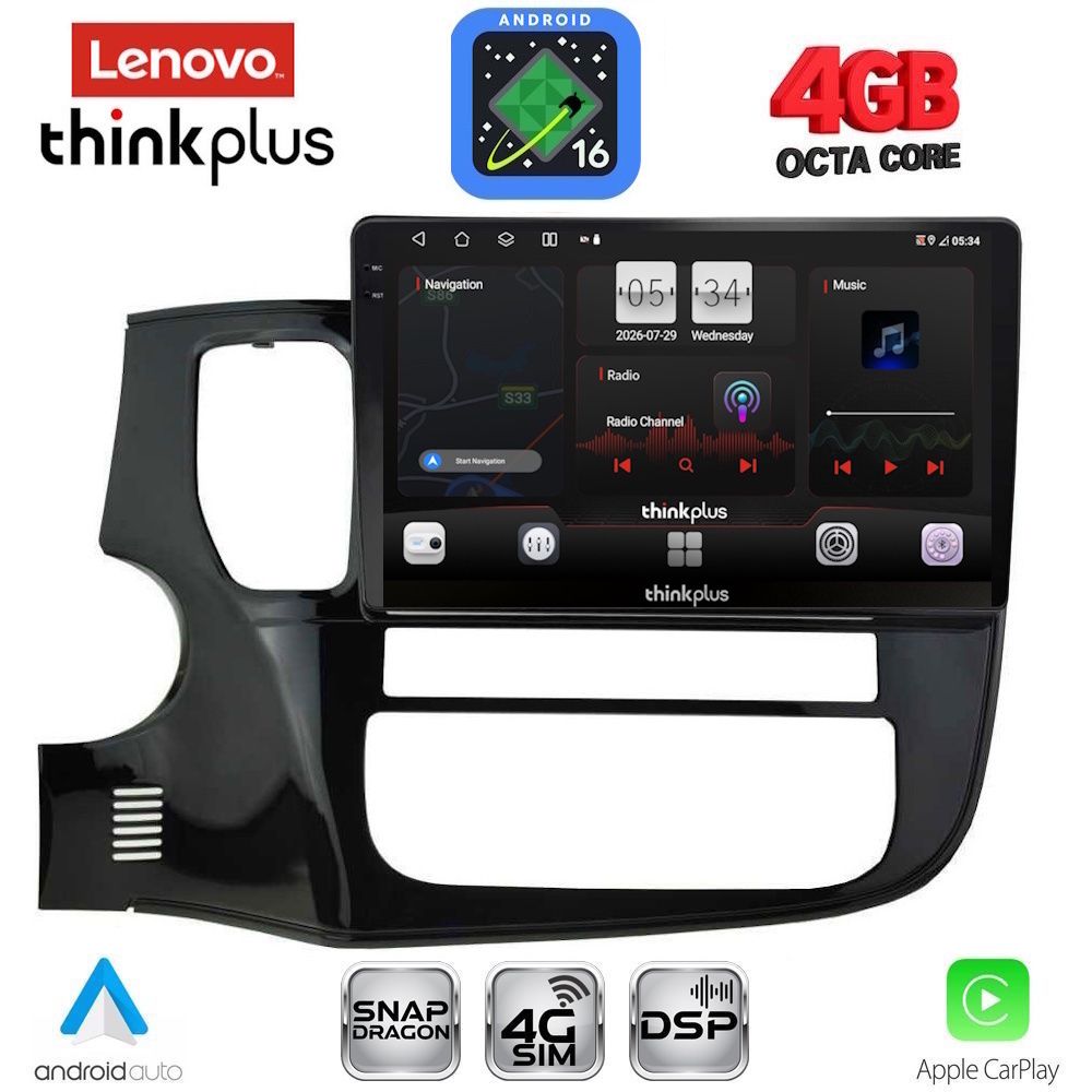 LENOVO LTG 7443_CPA (10inc) MULTIMEDIA TABLET for MITSUBISHI OUTLANDER mod. 2013-2020