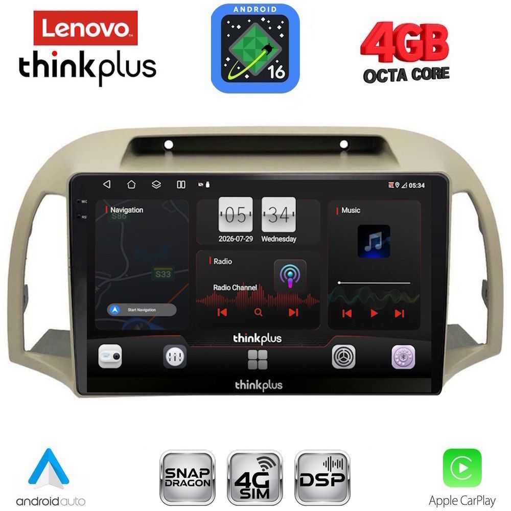 LENOVO LTG 7457BG_CPA (9inc) MULTIMEDIA TABLET for NISSAN MICRA K12 mod. 2002-2010 (BEIGE)