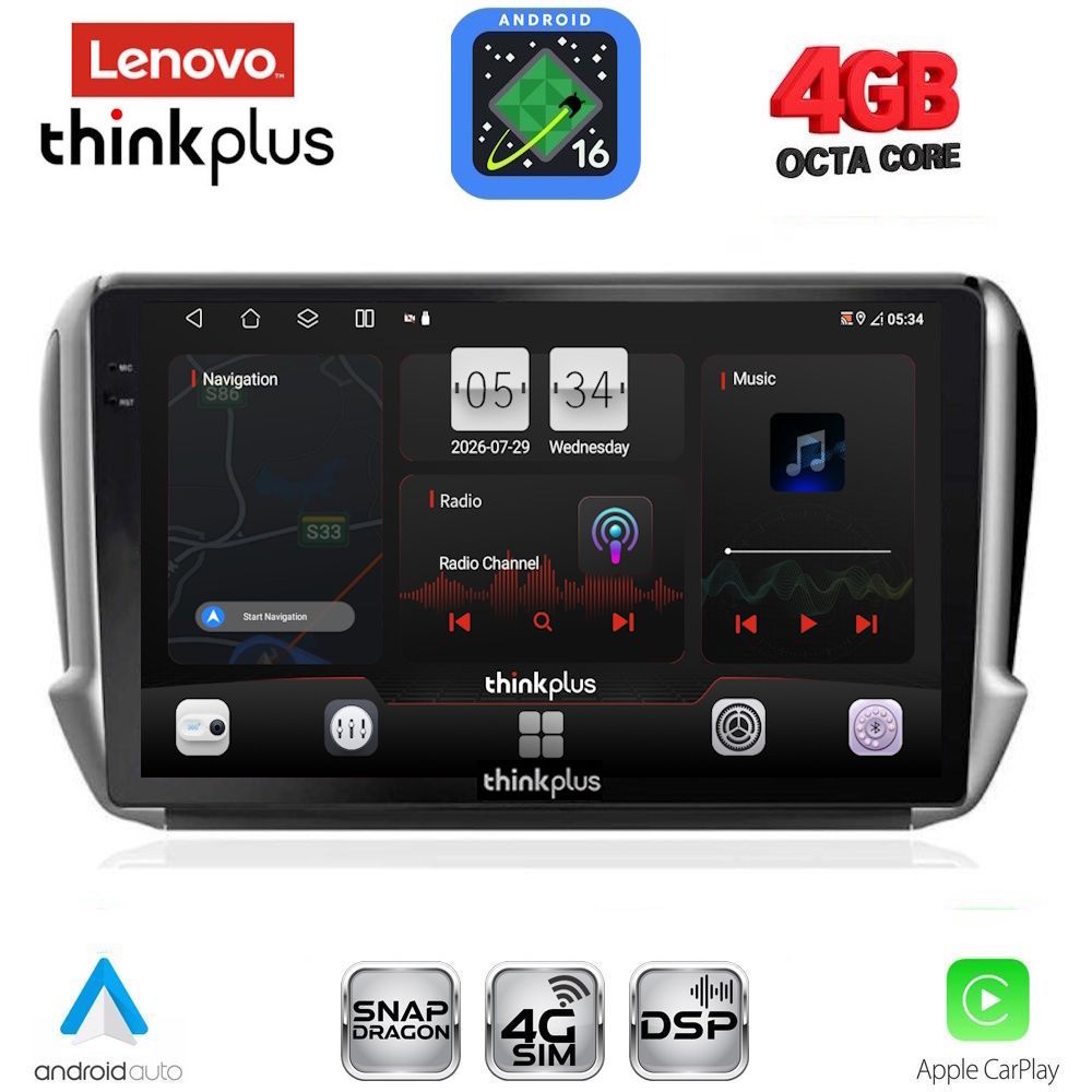 LENOVO LTG 7508_CPA (10inc) MULTIMEDIA TABLET for PEUGEOT 208-2008 mod. 2012-2021