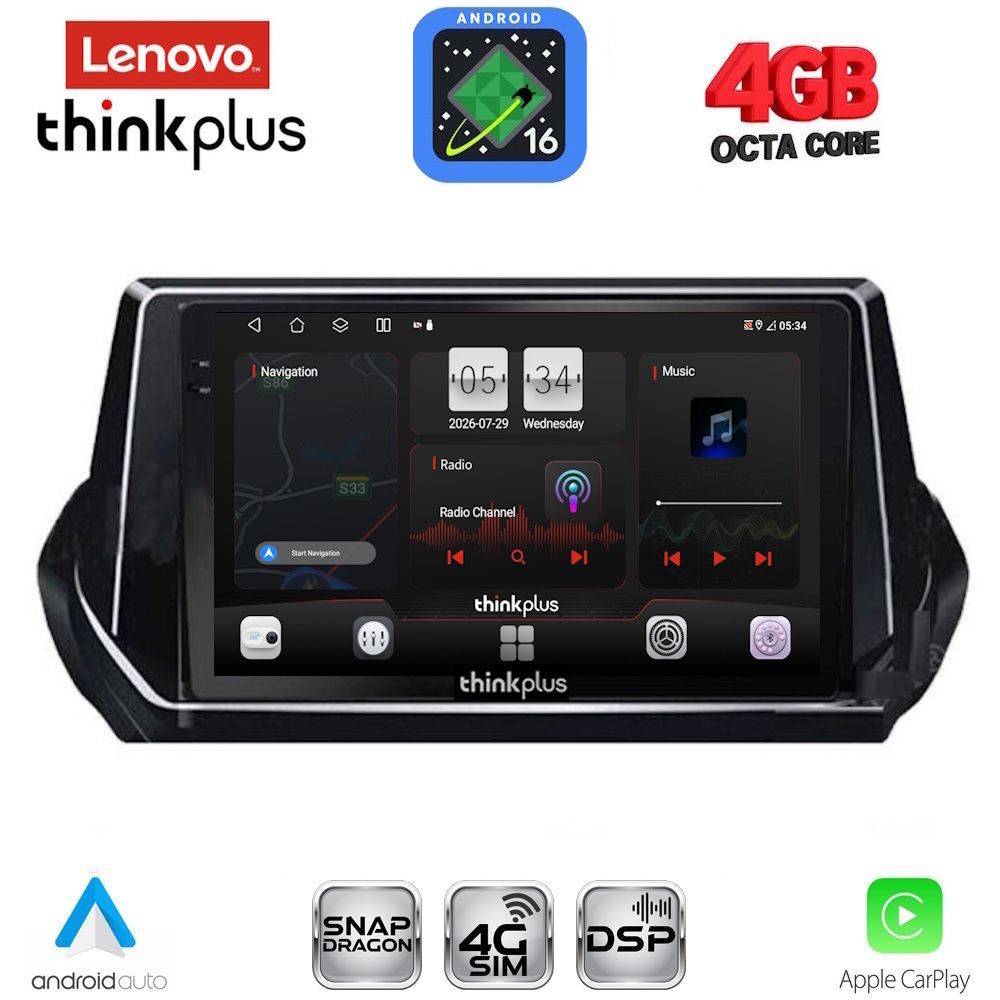 LENOVO LTG 7509_CPA (9inc) MULTIMEDIA TABLET for PEUGEOT 208 - 2008 mod. 2021-2026