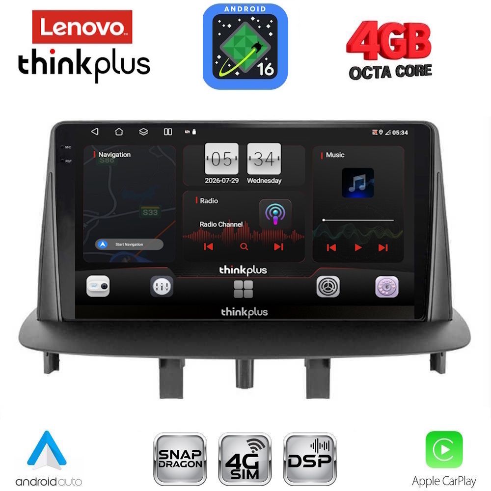 LENOVO LTG 7556_CPA (9inc) MULTIMEDIA TABLET for RENAULT MEGANE 3 mod. 2009-2016