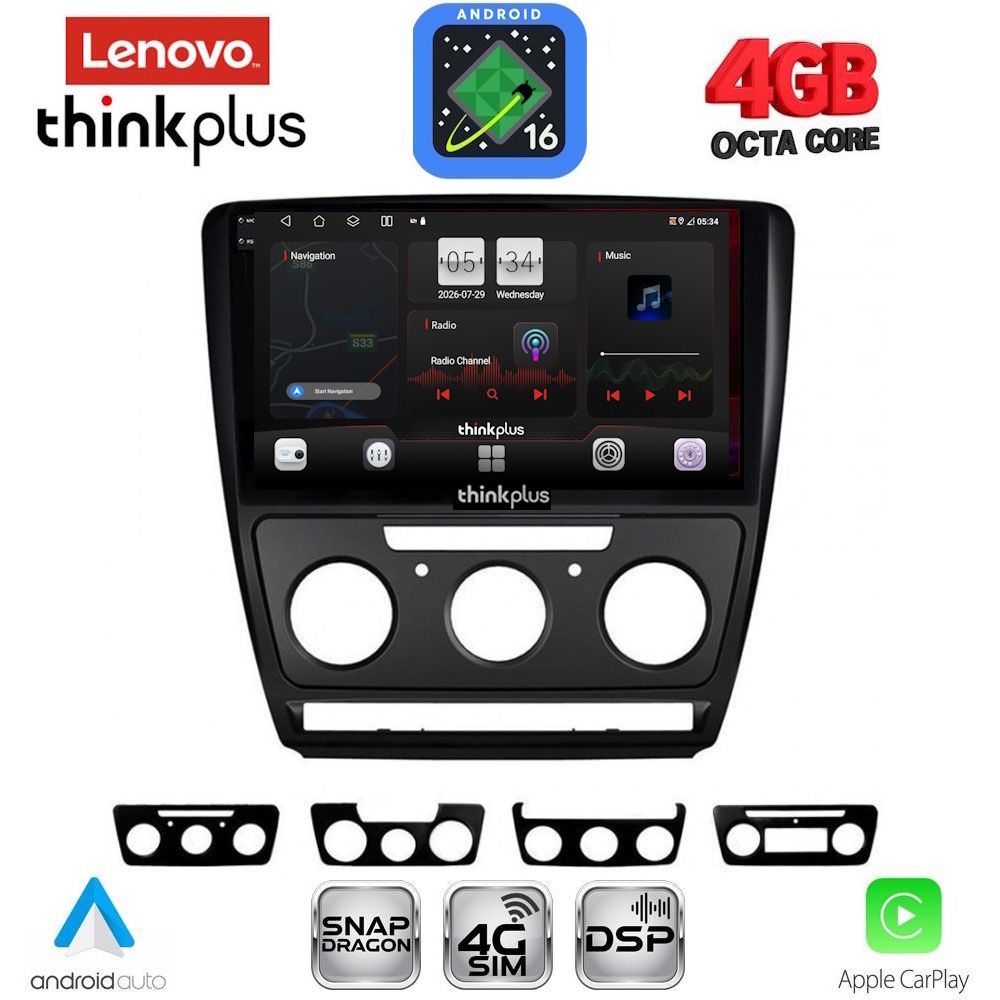 LENOVO LTG 7595BL_CPA (10inc) MULTIMEDIA TABLET for SKODA OCTAVIA 5 mod. 2005-2012 (BLACK)