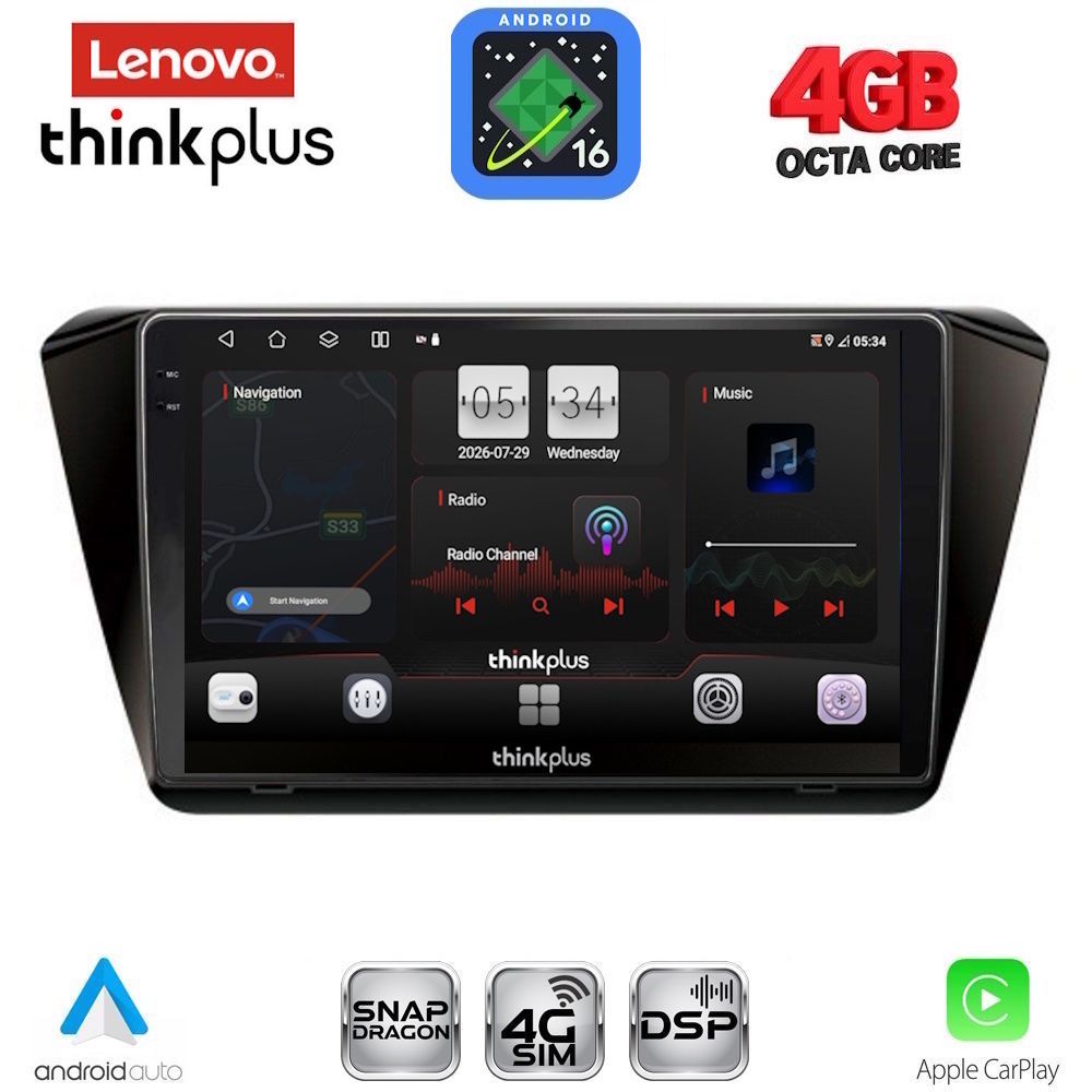 LENOVO LTG 7605_CPA (10inc) MULTIMEDIA TABLET for SKODA SUPERB mod. 2015-2023