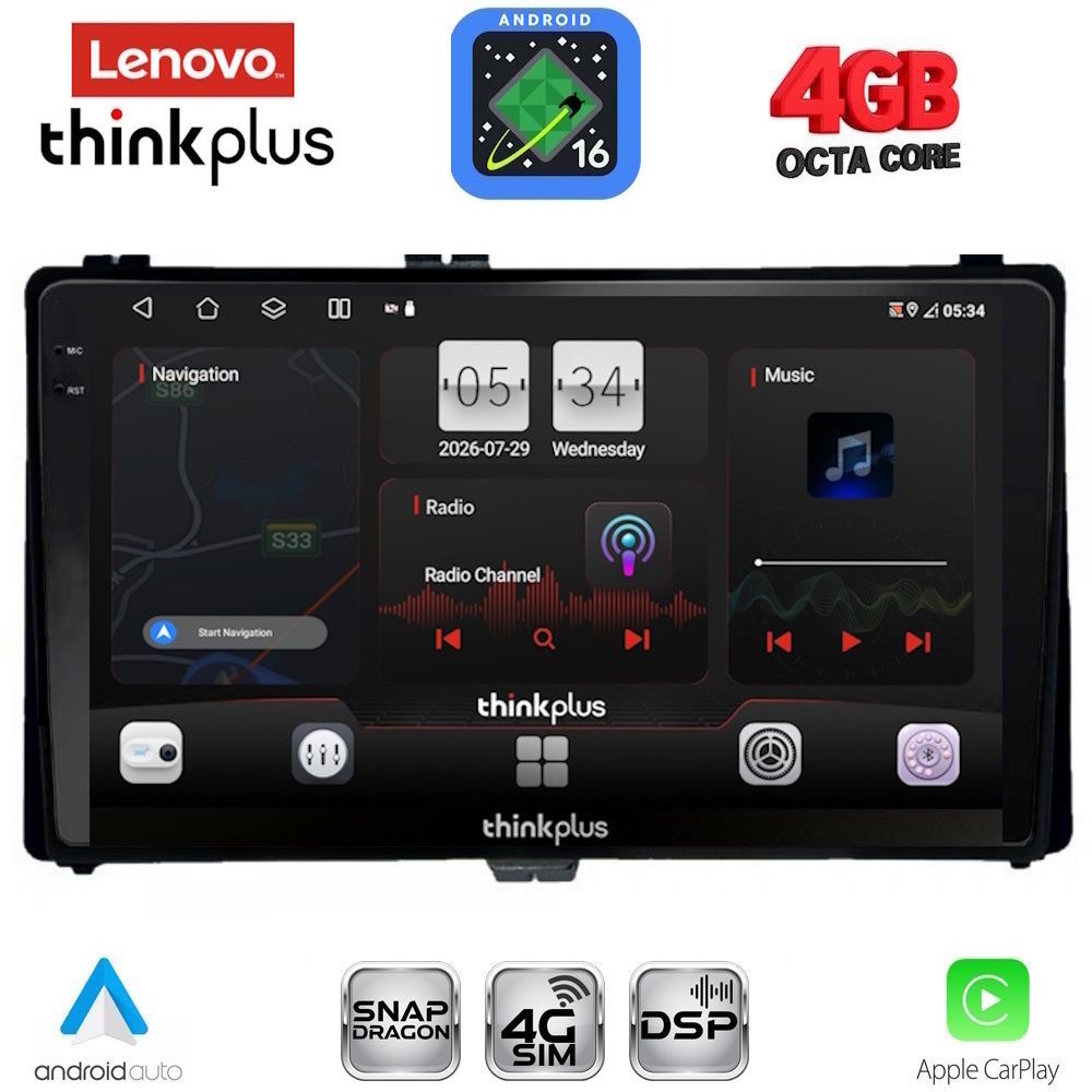 LENOVO LTG 7703_CPA (9inc) MULTIMEDIA TABLET for TOYOTA AURIS mod. 2015-2021 – AYGO X mod. 2022-2026 – COROLLA mod. 2017-2019