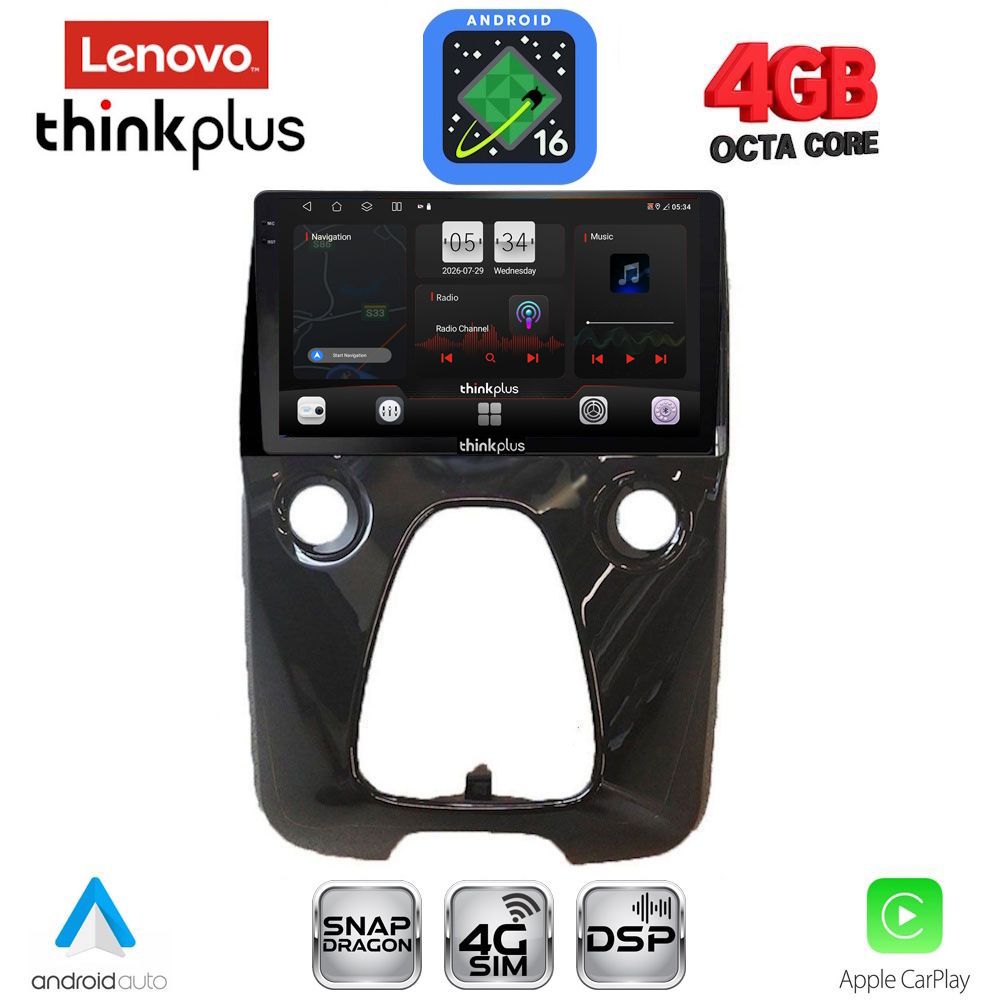 LENOVO LTG 7708_CPA A/C (10inc) MULTIMEDIA TABLET for CITROEN C1-PEUGEOT 108-TOYOTA AYGO mod. 2014-2022
