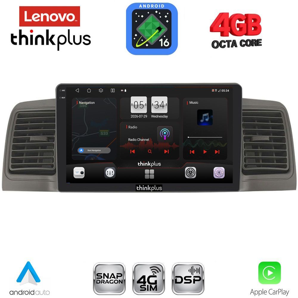 LENOVO LTG 7712GR_CPA (9inc) MULTIMEDIA TABLET for TOYOTA COROLLA mod. 2001-2006 (GREY)