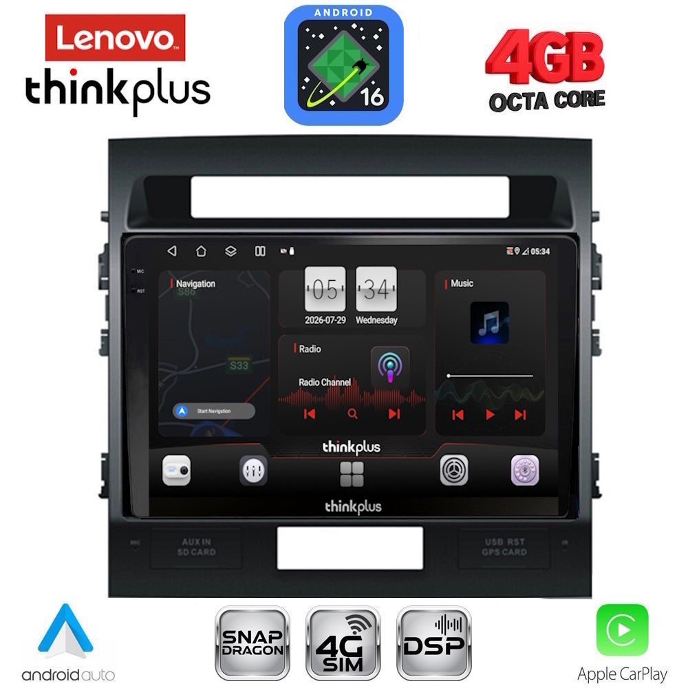LENOVO LTG 7724_CPA (10inc) MULTIMEDIA TABLET for TOYOTA LAND CRUISER mod. 2008-2015