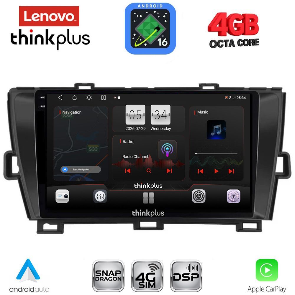 LENOVO LTG 7726BL_CPA (9inc) MULTIMEDIA TABLET for TOYOTA PRIUS mod. 2009-2015 (BLACK)