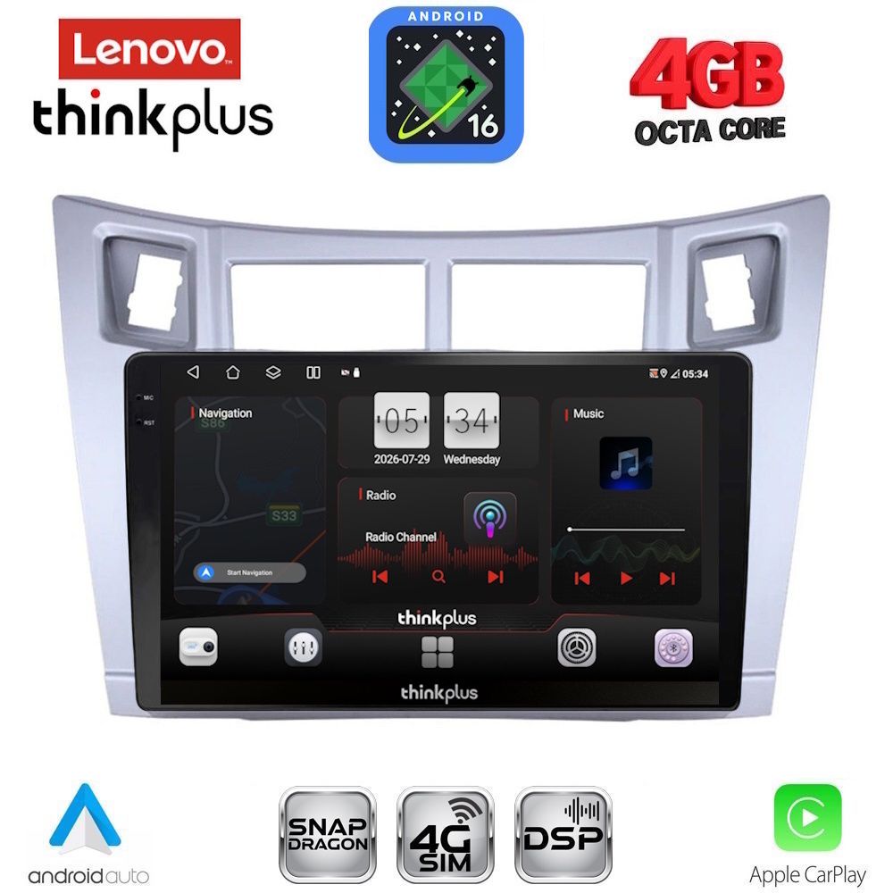 LENOVO LTG 7736SL_CPA (9inc) MULTIMEDIA TABLET for TOYOTA YARIS mod. 2006-2011 (SILVER)