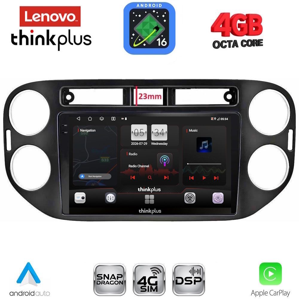 LENOVO LTG 7760BL_CPA (9inc) MULTIMEDIA TABLET for VW TIGUAN mod. 2011-2016 (BLACK)