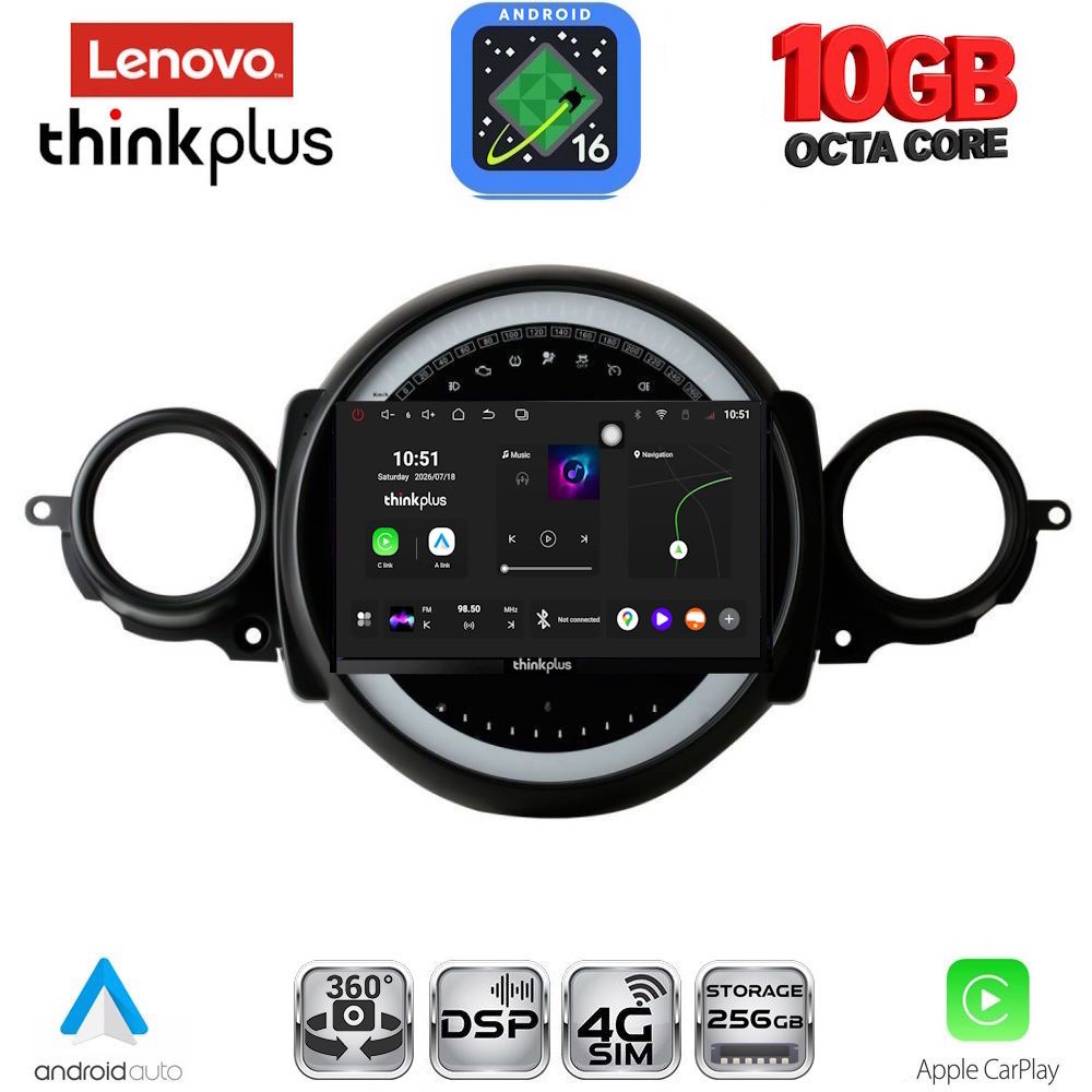 LENOVO LTM 11064_CPA (9inc) MULTIMEDIA TABLET for MINI COOPER (R56-R57) mod. 2006-2014 - CLUBMAN (R55) mod. 2007-2014