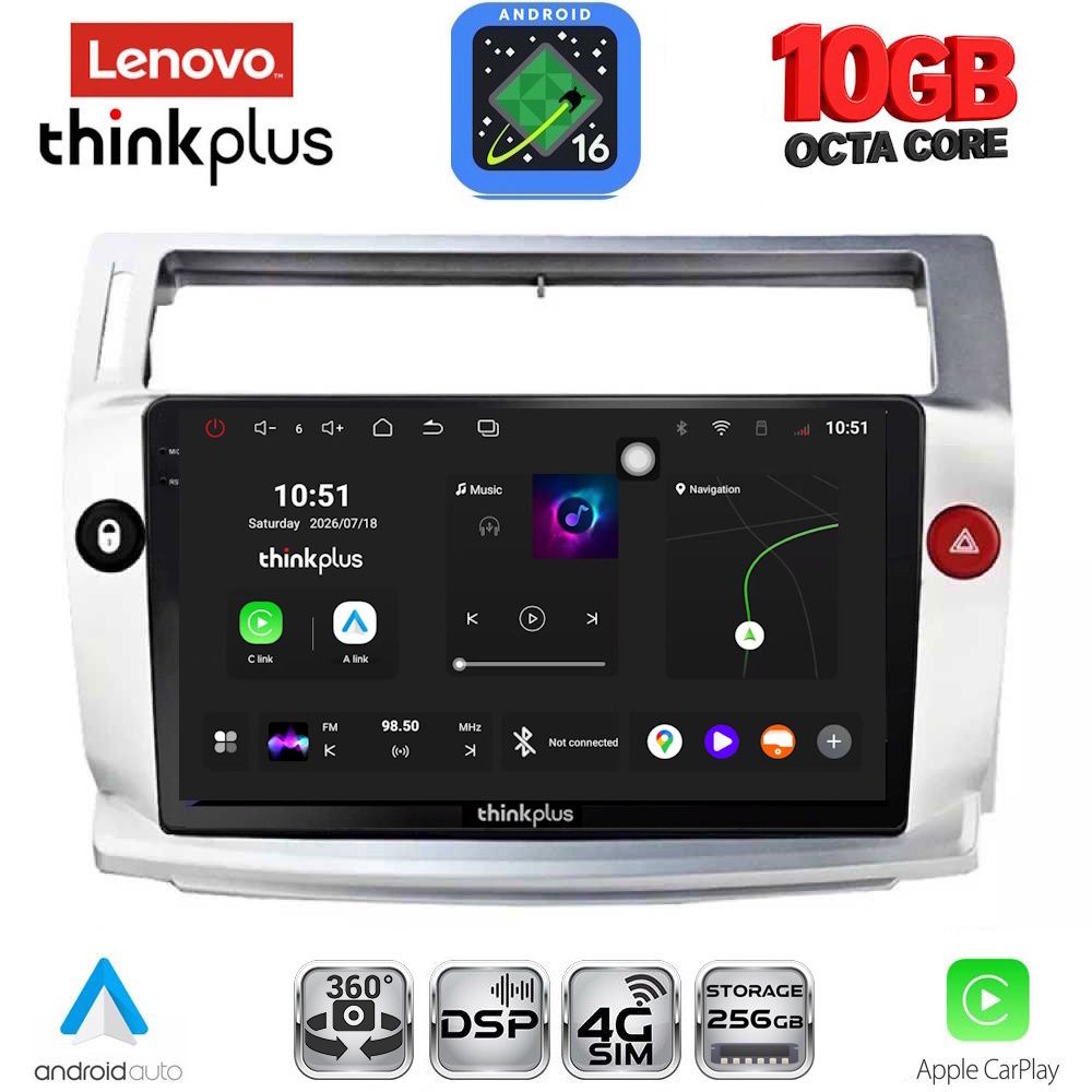 LENOVO LTM 11084SL_CPA (9inc) MULTIMEDIA TABLET for CITROEN C4  mod. 2004-2011 (SILVER)