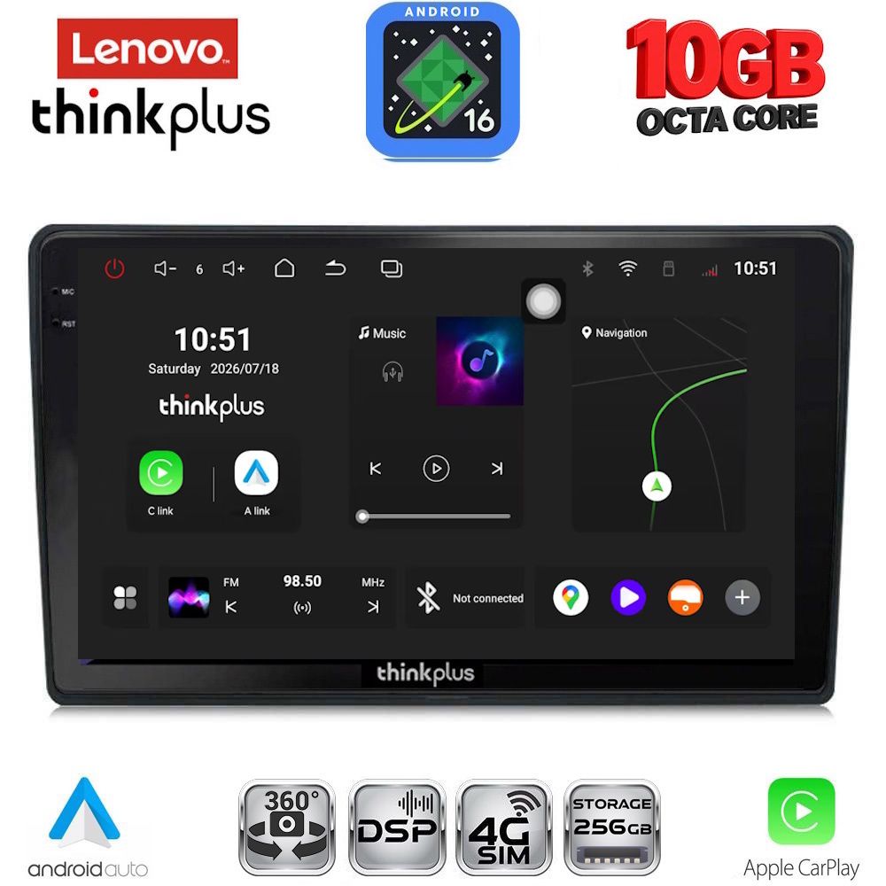 LENOVO LTM 11086_CPA (10inc) MULTIMEDIA TABLET for CITROEN C4 - DS4 mod. 2018-2025