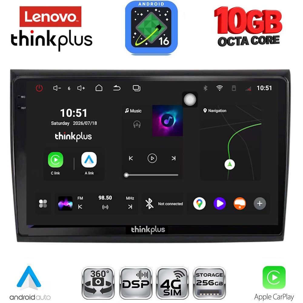LENOVO LTM 11136_CPA (9inc) MULTIMEDIA TABLET for FIAT BRAVO mod. 2007-2019