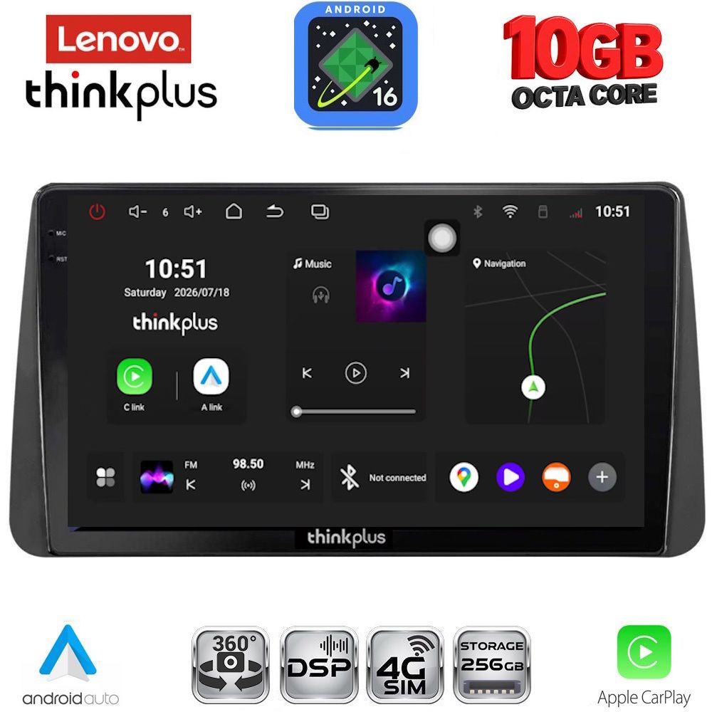 LENOVO LTM 11149_CPA DASH (9inc) MULTIMEDIA TABLET for FIAT TIPO mod. 2018-2023